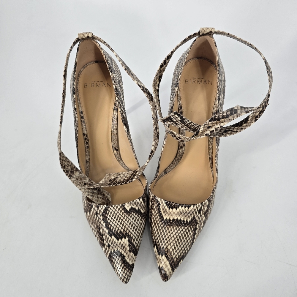 Alexandre Birman Clarita Ankle Tie Python Pumps P… - image 2